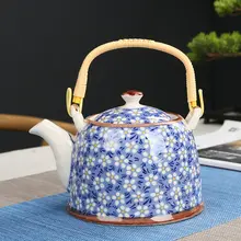 伝統的な陶器の急須【フィルター付き・大容量・和式デザイン】
