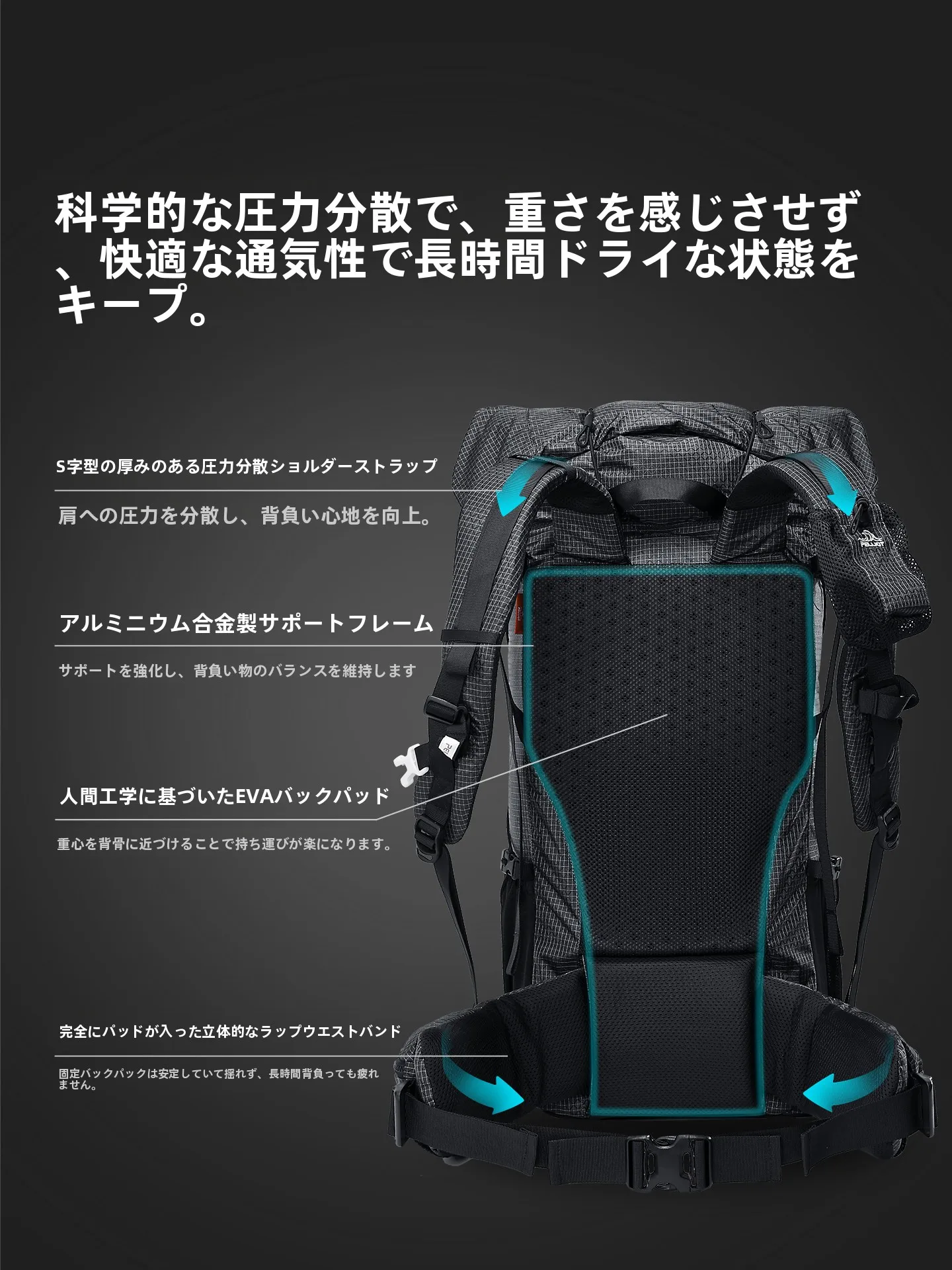 軽量化デザインのアウトドアバックパック：キャンプ道具を節約調達するための実用性評価