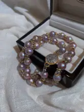 天然淡水バロックパールネックレス【魅惑の紫色・オリジナルデザイン】