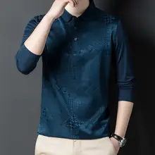 フランス製 シルク長袖ポロシャツ【男性用・春秋向け・高級感】