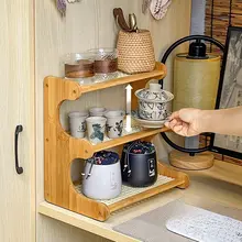 中華風 寝室用 テーブル収納ラック【ティーセット・カップ・水筒用・多層デザイン】（セットアッ  プ対応）