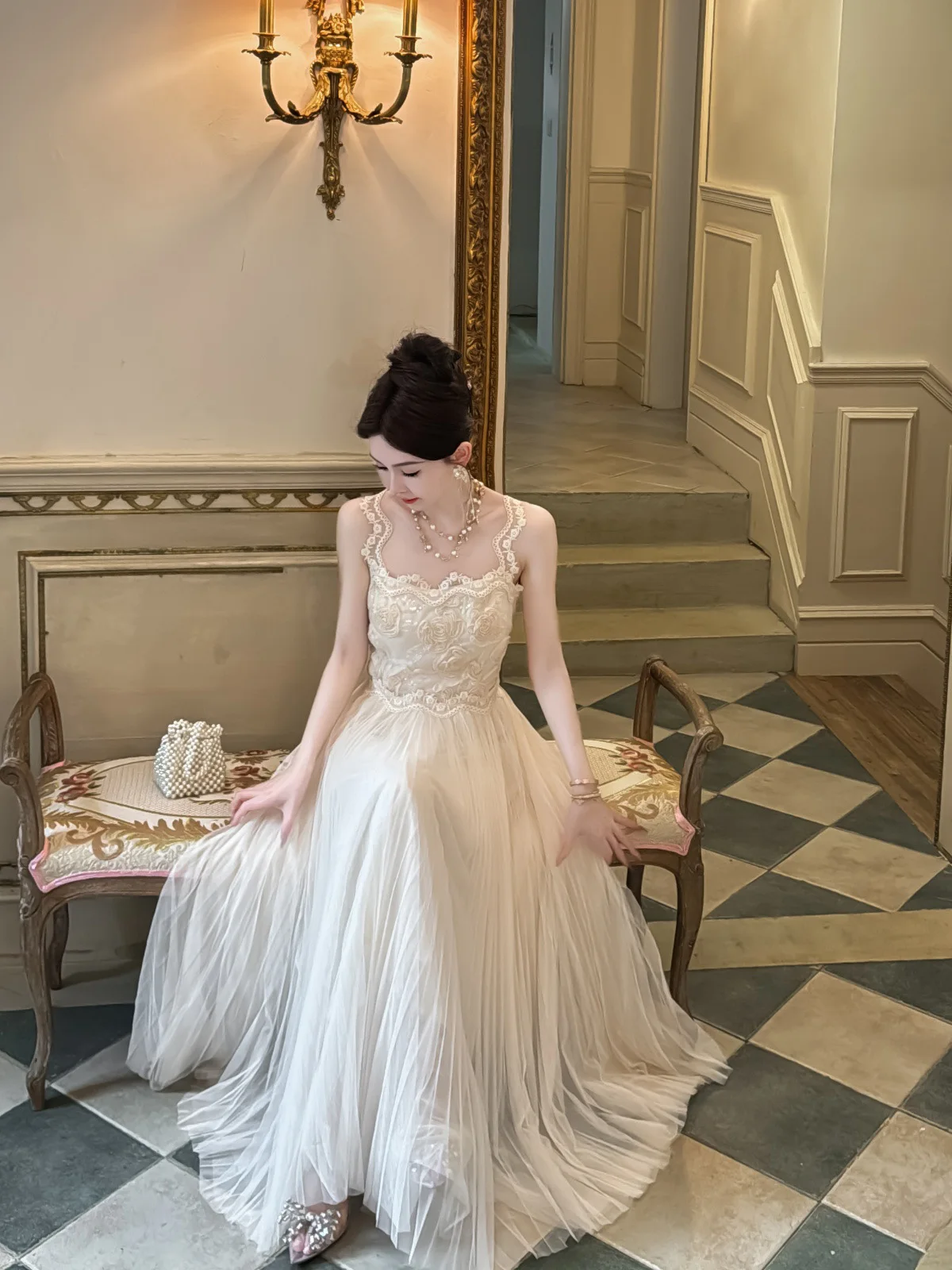 立体花柄チュールスカート：春夏向けA字フレアデザインの実用性と着用シーン解析