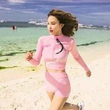 長袖水着 レディース【日焼け防止・ボディシェイプ・セパレート・シュノーケリング・サーフィン用】