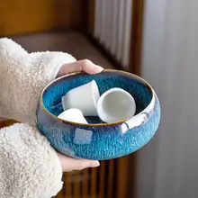 特大茶洗【陶器製・功夫茶具用・家庭用】（セットアップ対応）