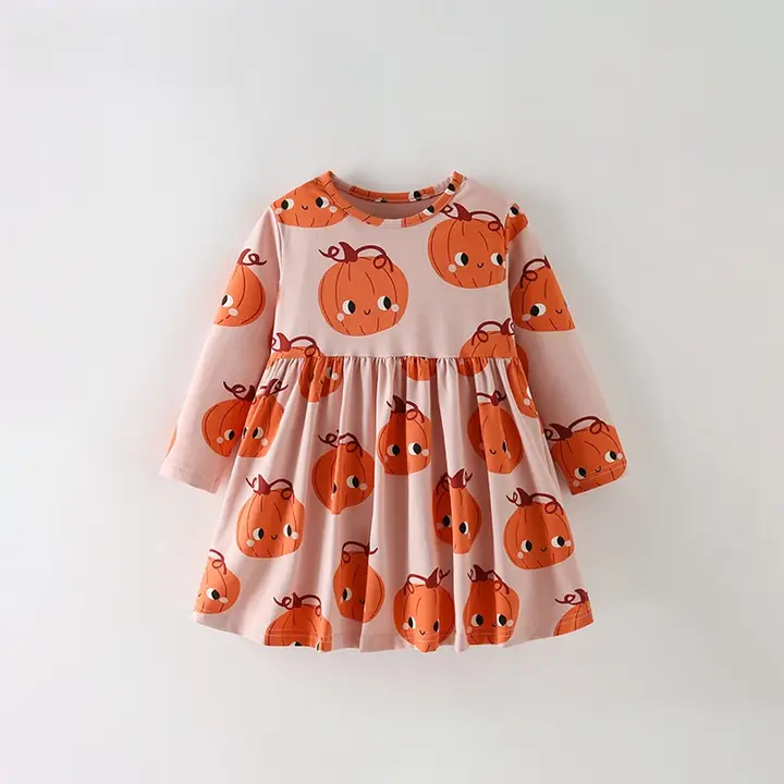 ワンピース キッズ ガールズ クルーネック 長袖 おしゃれ 可愛い 秋物 「malwee」