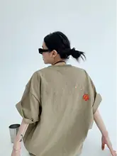 刺繍入り コットン製 短袖Tシャツ【夏用・女性向け・カジュアルデザイン】
