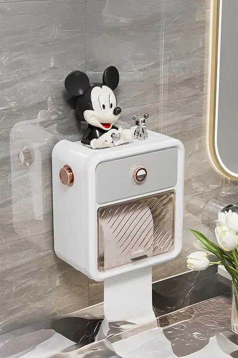ティッシュボックス トイレ 防水 壁掛け式 ビス不要