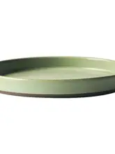 手作りの粗陶製平らな和風皿【家庭用・冷菜フルーツ盛り付け・茶器用】