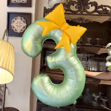 夏用グリーンバタフライロゼッタ大数字風船【アルミ製・誕生日・パーティー装飾】