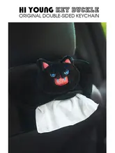 可愛い毛糸の黒猫車載ティッシュボックス【インテリア装飾】