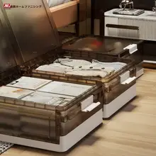 収納が便利なキャスター付きフラット収納ボックス【衣類・布団・本の整理に最適】