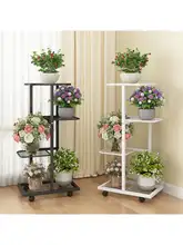 鉄製の多段花立て【リビング用・落地式・観葉植物や花鉢のディスプレイに最適】