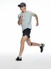 吸湿透気の分割デザインTシャツ【メンズ・ランニング・半袖・ストレッチ】