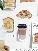 パンとコーヒーのデザイン メモパッド【クリエイティブ・学生向け・粘着タイプ】