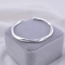 925純銀製 モビウスバングル【シンプル・刻字デザイン・上品な軽奢スタイル】