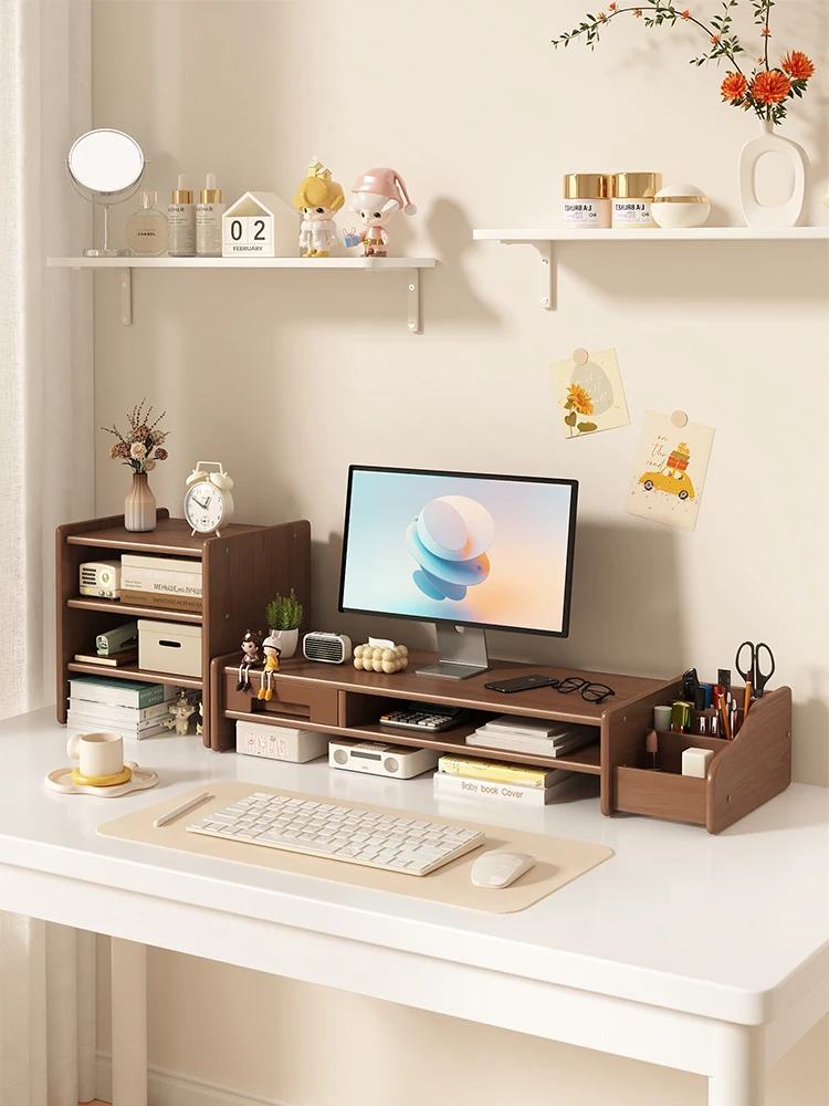 揃えるミニマリスト部屋づくりアイテム - モニター台の収納効果とデザイン特徴
