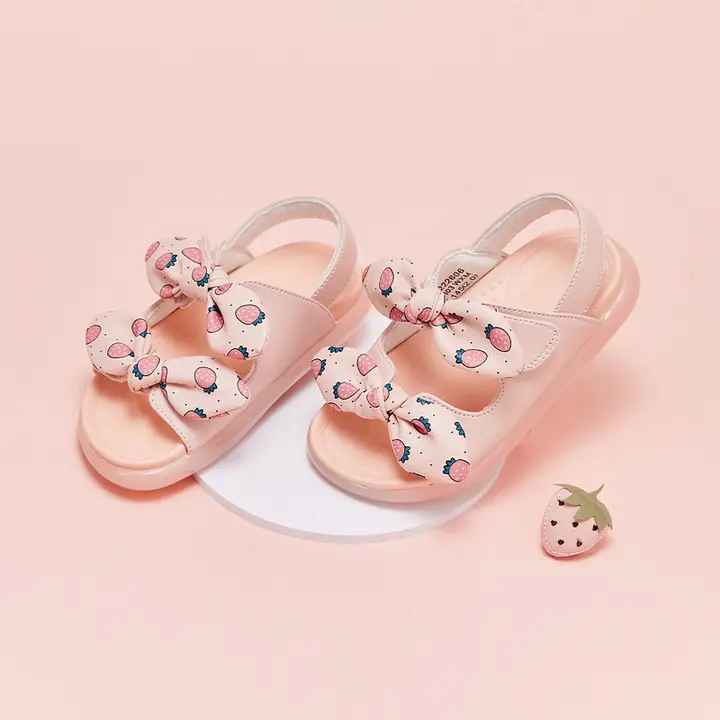 サンダル キッズ ガールズ オープントゥ ファーストシューズ ピンク スイート 夏