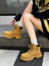 アウトドア用マーチンブーツ【厚底・イエロー・女性用・英国風】