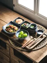 洗練された一人用食器セット【和風デザイン・高級感あるプレートとボウル】（セットアップ対応）