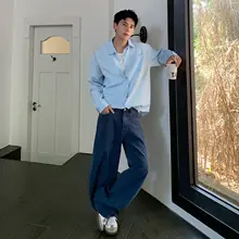 ストライプ柄長袖シャツ【男性用・スタイル・カジュアル】