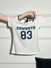 美しいデザインの掛けネック半袖Tシャツ【レディース・文字プリント・肩出し】（セットアップ対応）