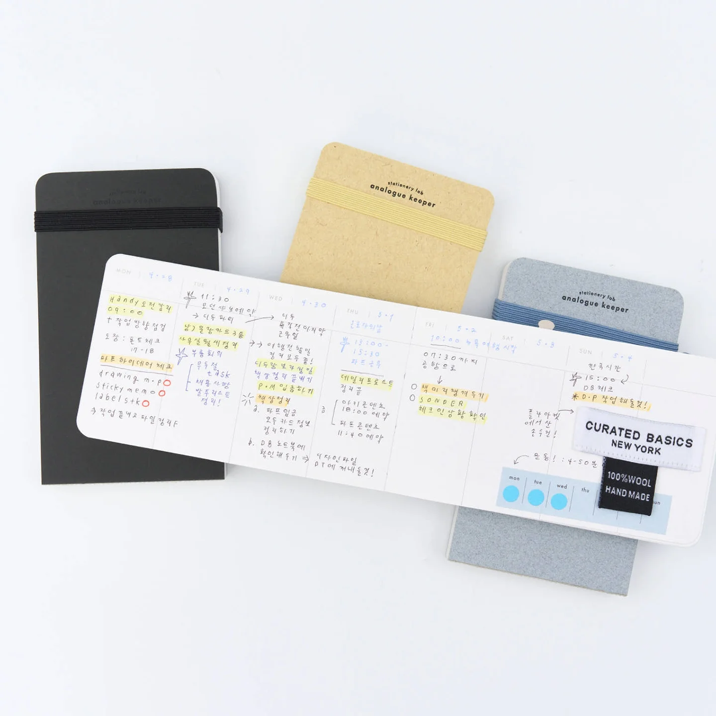 携帯用バンド付きメモ帳：ミニサイズ週ごとの計画管理に最適な実用性を備えた選択
