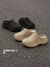 女性用 ブラック クッション付き サンダル【厚底・滑り止め・オフィス・ビーチ用】