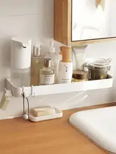 穴あけ不要の壁掛け収納ラック【洗面所用・バスルーム収納・洗面台用】