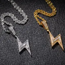 ネックレス ペンダント ロングネックレス メンズ キュービックジルコニア ライトニング ストリート 彼氏 プレゼント