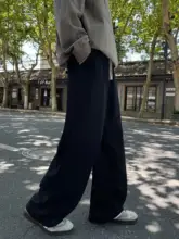 冬用 メンズスウェットパンツ【ブラック・フィット・ストレート・カジュアル】