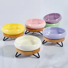 hocc 陶器製 猫用食器【高架設計・子猫用・食事皿】