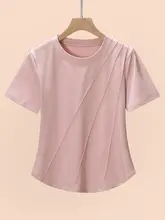 夏涼しいカーブヘムスリム大きいサイズ右肩