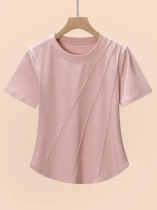 夏涼しいカーブヘムスリム大きいサイズ右肩