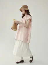 北島AMUU フレンチスタイル 高腰シンプルAラインスカート【夏用・ゆったり・ミディ丈】