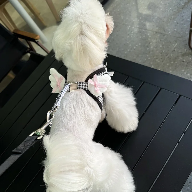 可愛いデザイン！ペット用ハーネス＆リード：胸部固定と脱落防止機能を備えた猫犬兼用製品