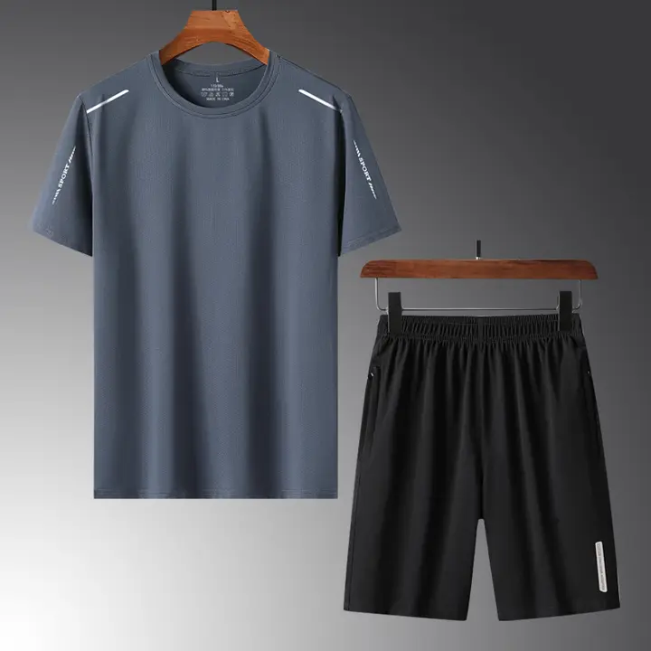 夏用薄手アイスシルクTシャツ【メンズ・速乾・カジュアル・短袖】（セットアップ対応）
