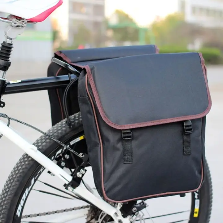 防水大容量自転車用リアパック【黒・アウトドア・マウンテンバイク対応】