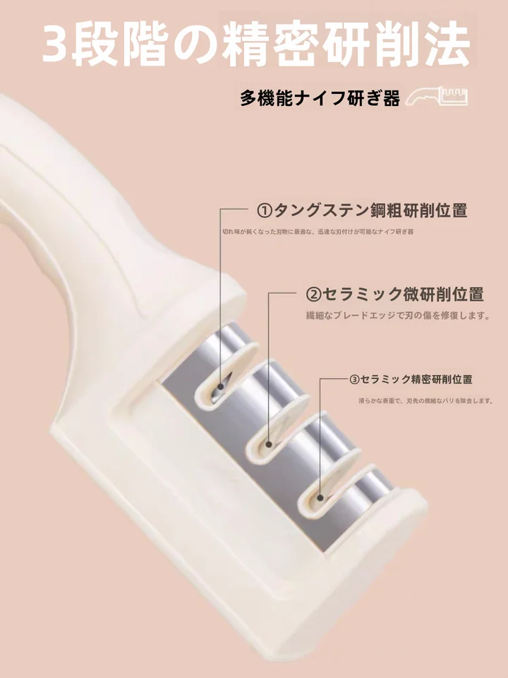 5秒で包丁を研げる家庭用多機能シャープナー【業務用・クイックシャープ・砥石付き】