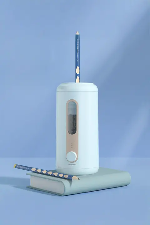 得力 大口径全自動鉛筆削り器【電動・粗い三角鉛筆対応・小学生用】