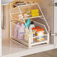 引き出し式キッチンキャビネット収納ラック【多層・多機能・家庭用】（セットアップ対応）