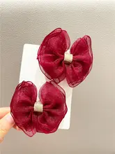 華やかなデザインの子供用バタフライリボンヘアクリップ【女児用・甘美なアクセサリー】