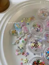 YIFANNAIL カラフルビーズと貝殻デザインのネイルアートパーツ【童趣小ボタン・円形】