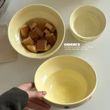 かわいいドット柄の陶器製ボウル【ご飯・スープ・麺用】