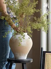 手描きの高級感あふれる粗陶花瓶【新中式・景徳鎮製・茶室用インテリア】