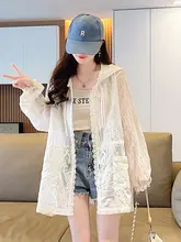 高級感あるレースのファッション日焼け防止コート【春夏用・ゆったり・通気性】