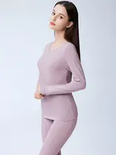 薄手暖かさの長袖Tシャツとパンツ【秋冬用・ラウンドネック】（セットアップ対応）
