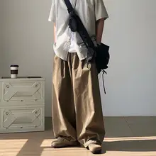 ワイドカーゴパンツ メンズ カーキ ヴィンテージ オーバーサイズ フロア丈 カジュアル「RICHMAN」