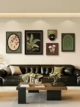 ヴィンテージ風リビングルーム装飾アート【フランス風・バラデザイン・壁掛け絵画】（セットアップ対応）