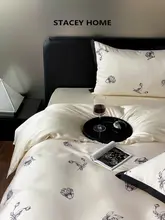 STACEY 高級仕立て 木蘭柄 60サテン ランペン 天絲ライセール ベッドリネン 4点セット