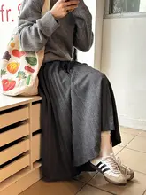 SpenPack 羊毛グラデーションプリーツスカート【Aライン・調整可能なウエスト・裏地付き】
